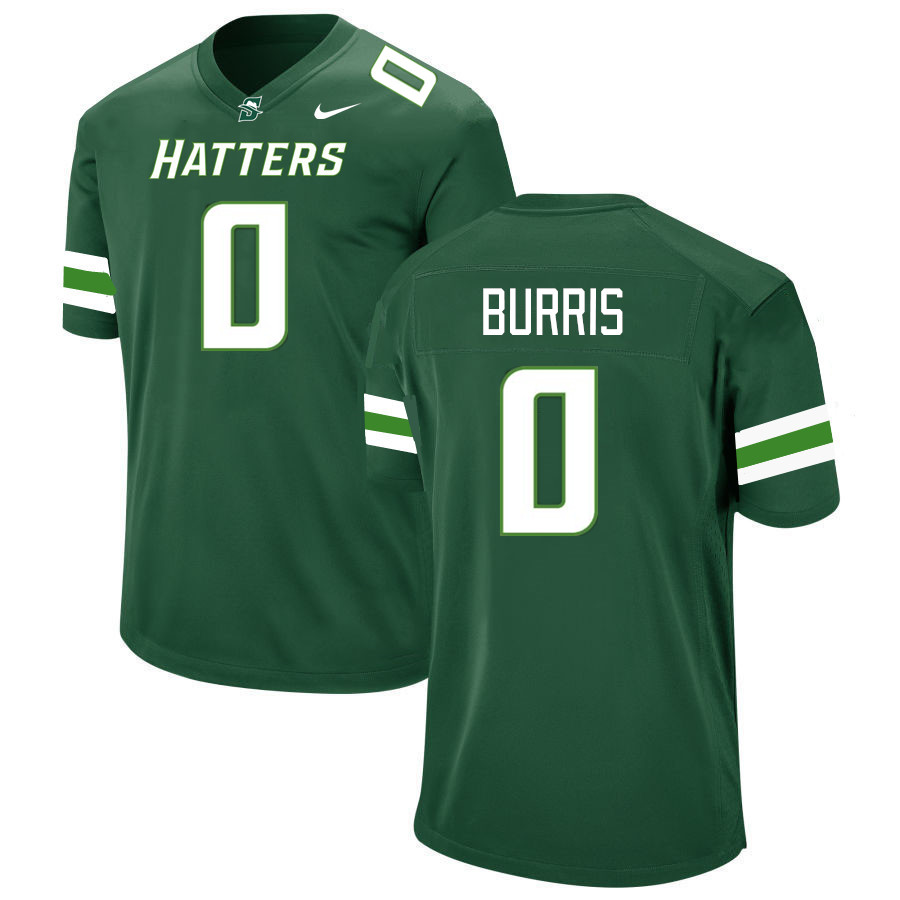 Men-Youth #0 Nazeviah Burris Stetson Hatters 2023 College Football Jerseys Stitched-Green